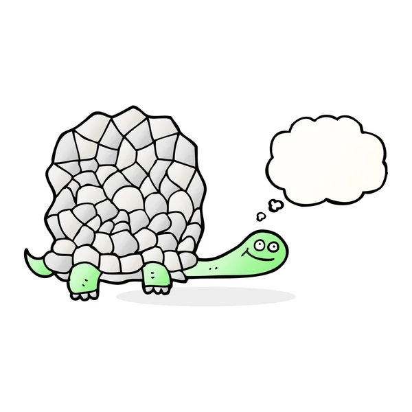 Tortuga de dibujos animados burbuja pensamiento — Vector de stock