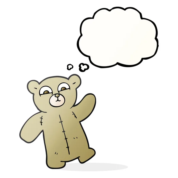 Urso de pelúcia de desenho animado bolha pensamento — Vetor de Stock