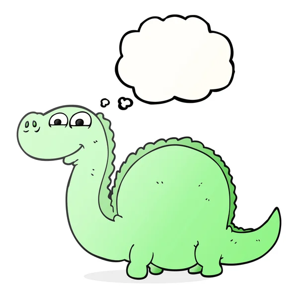 Thought bubble cartoon dinosaur — Stock Vector