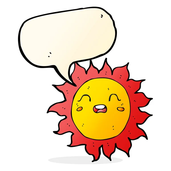 Cartoon sun with speech bubble — Stock Vector