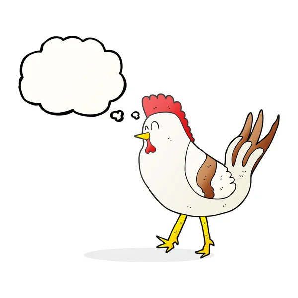 Myšlenka bubliny cartoon kuře — Stockový vektor