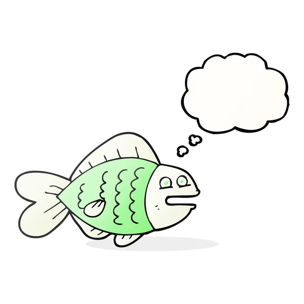 Thought bubble cartoon funny fish — Stock Vector