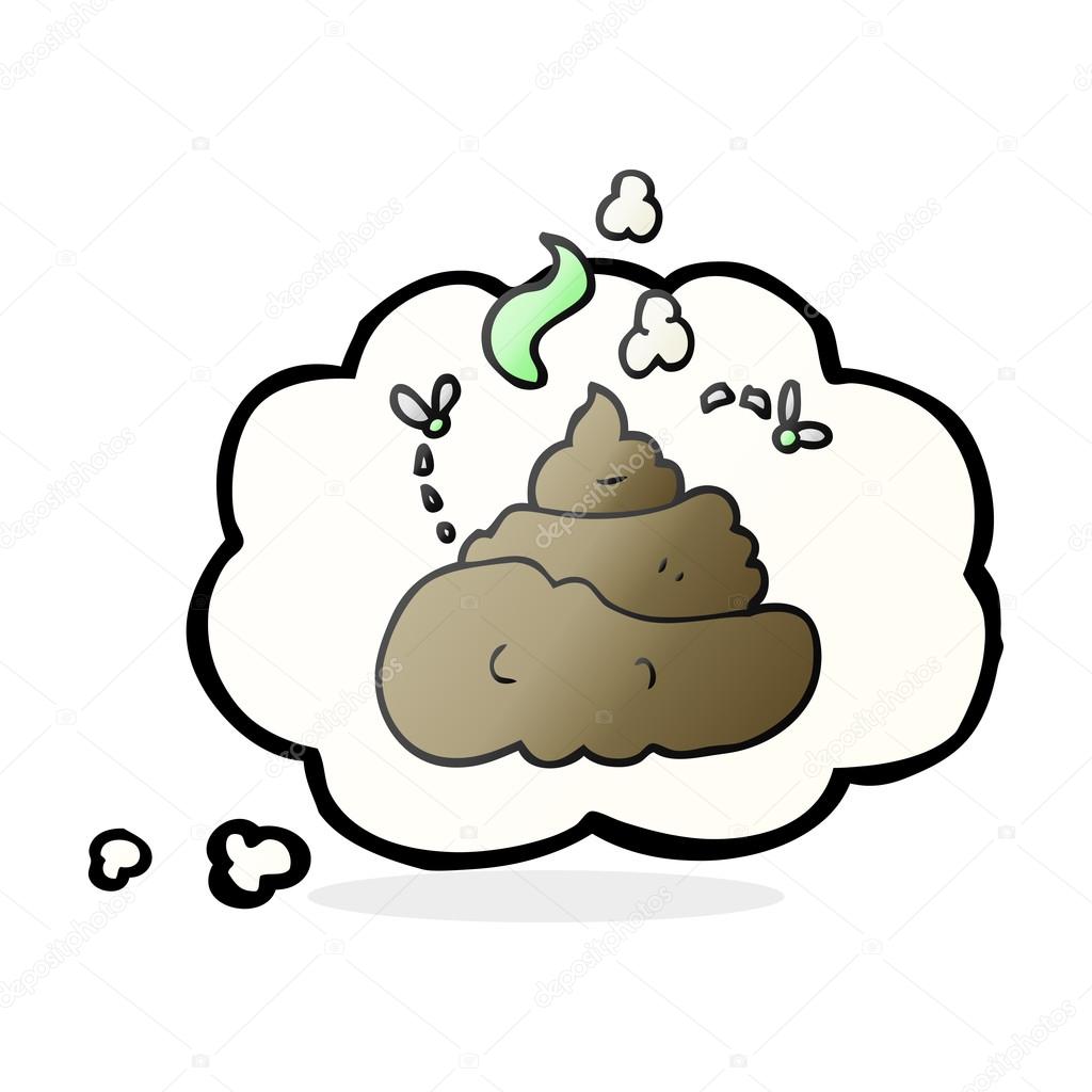 Thought bubble cartoon gross poop Stock Vector Image by