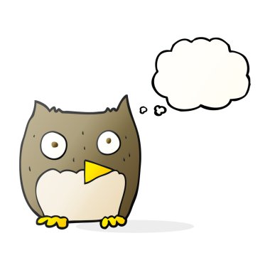 düşünce kabarcık karikatür baykuş