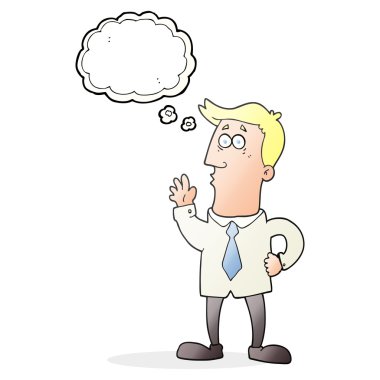 düşünce kabarcık karikatür işadamı