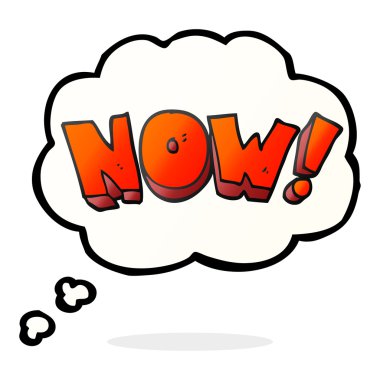 düşünce kabarcık karikatür şimdi sembolü