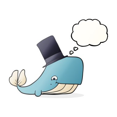 kabarcık karikatür balina silindir şapka içinde düşündüm