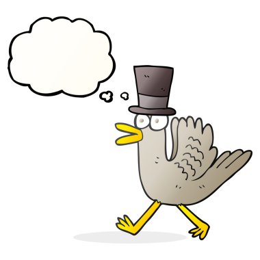 kabarcık karikatür ördek silindir şapka içinde düşündüm