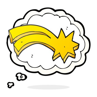 düşünce kabarcık karikatür dekoratif kayan yıldız