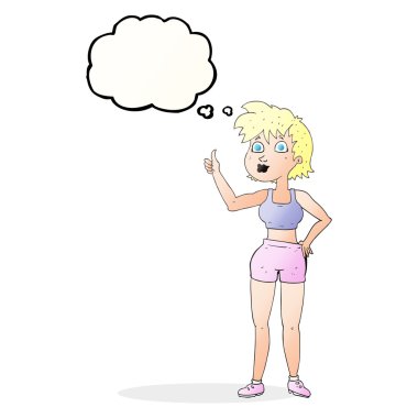 sembol Yaşasın vererek mutlu jimnastik salonu kadın