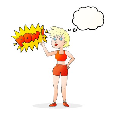 sembol Yaşasın vererek mutlu jimnastik salonu kadın