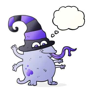 düşünce balonu Cadılar Bayramı uzaylı karikatür