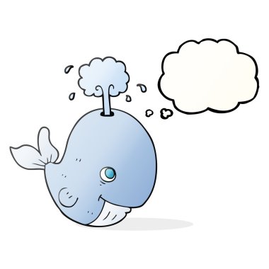 su spouting düşünce kabarcık karikatür balina