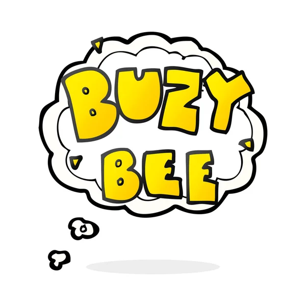 Trodde bubble cartoon buzy bee textsymbol — Stock vektor