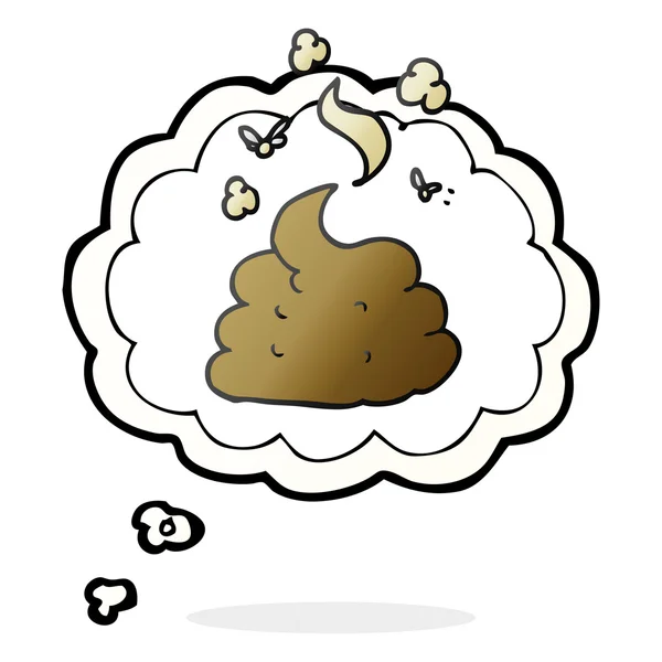 Thought bubble cartoon gross poop — Stock Vector