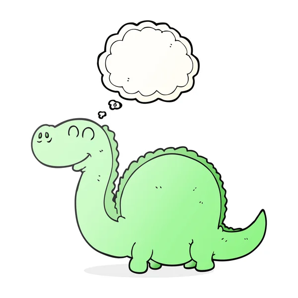 Pensée bulle dessin animé dinosaure — Image vectorielle