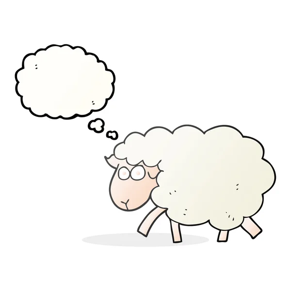 Myšlenka bubliny cartoon ovce — Stockový vektor