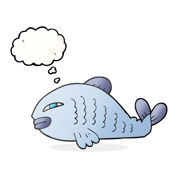 Thought bubble cartoon fish — Stock Vector