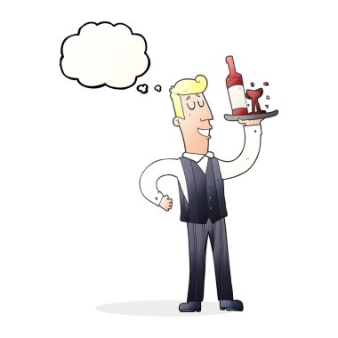 düşünce kabarcık karikatür garson