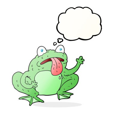 düşünce kabarcık karikatür kurbağa
