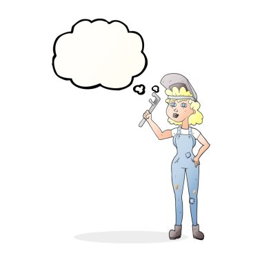 kabarcık karikatür yetenekli kadın anahtar ile sanıyordum