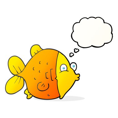 düşünce kabarcık karikatür komik balık