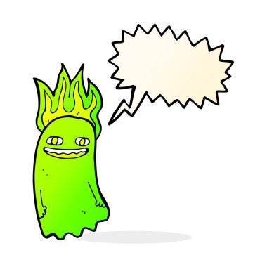 Konuşma balonlu komik karikatür hayaleti