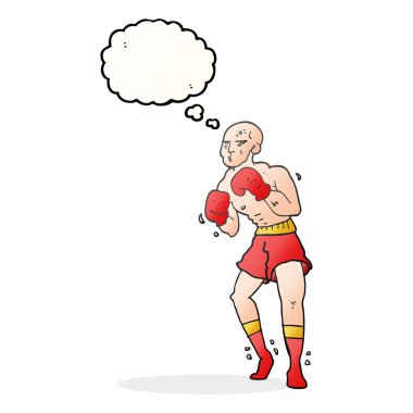 düşünce kabarcık karikatür boksör