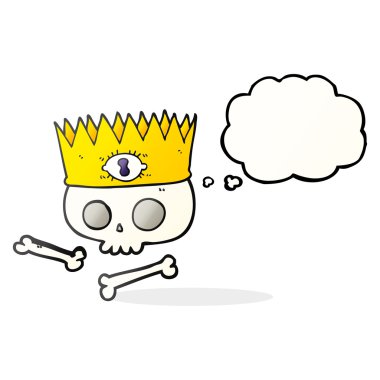 kabarcık karikatür sihirli taç eski kafatasındaki sanıyordum