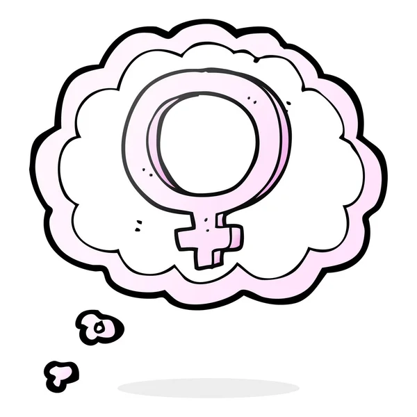 Thought bubble cartoon female symbol — Stock Vector