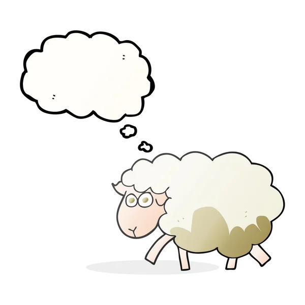 Thought bubble cartoon muddy sheep — Stock Vector