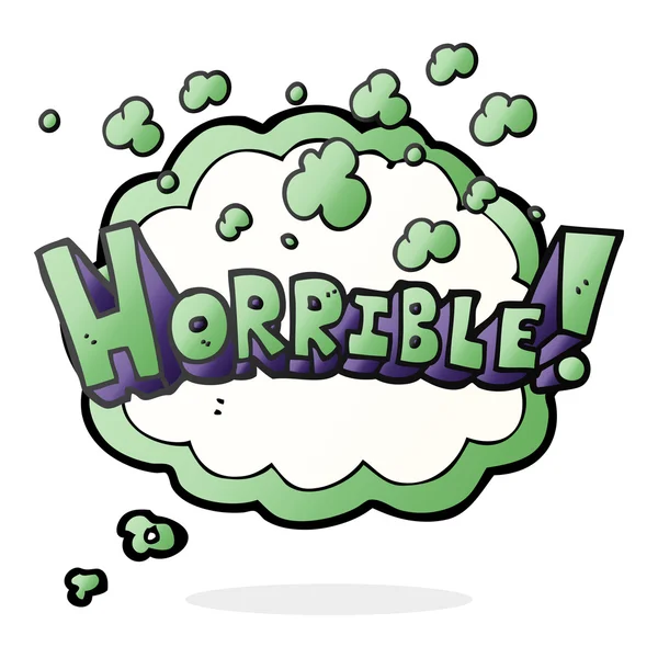 Pensée bulle dessin animé mot horrible — Image vectorielle