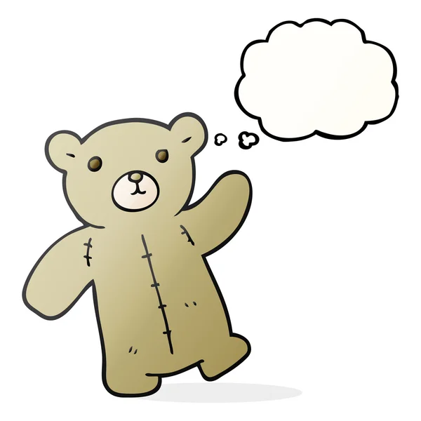 Gedachte zeepbel cartoon teddybeer — Stockvector