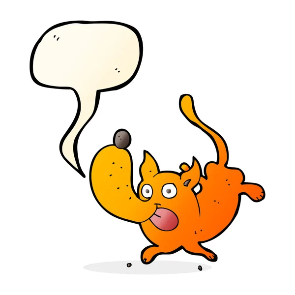 Dibujos animados perro divertido con burbuja de habla — Archivo Imágenes Vectoriales