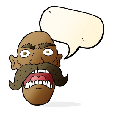 karikatür kızgın yaşlı adam konuşma baloncuğu ile