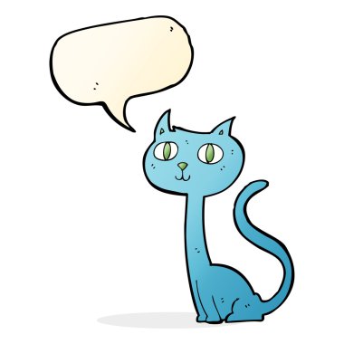 Karikatür kedi ile konuşma balonu