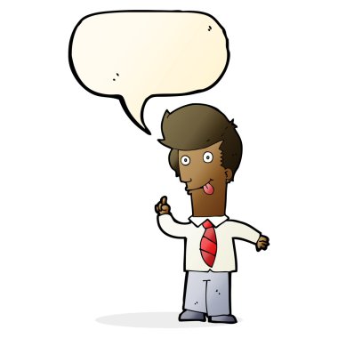 çizgi film office adam konuşma balonu ile çılgın fikir ile