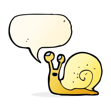 Konuşma balonlu çizgi film salyangozu