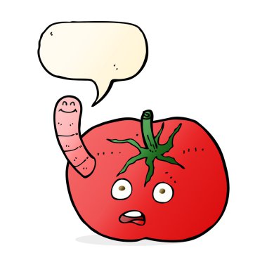 çizgi film domates konuşma balonu solucanı ile