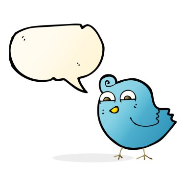 karikatür komik kuş ile konuşma balonu