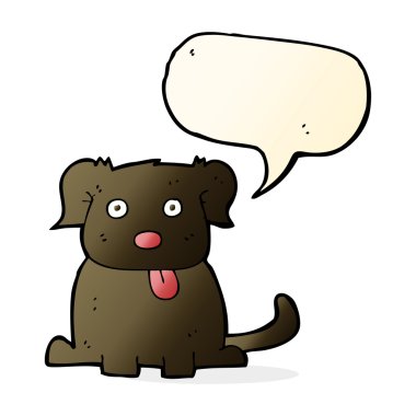 Konuşma balonlu çizgi film köpeği.