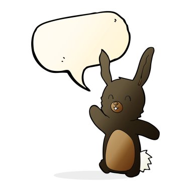 Konuşma balonlu mutlu tavşan çizgi filmi