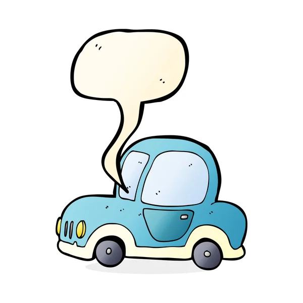 Coche de dibujos animados con burbuja de habla — Vector de stock