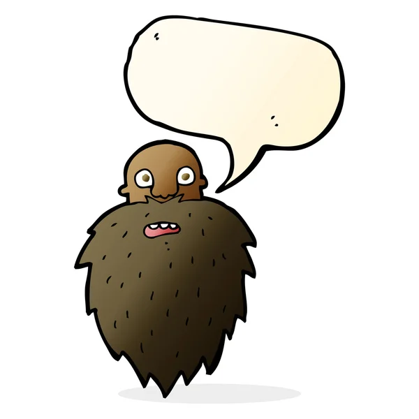 Cartoon baardman met spraakzeepbel — Stockvector