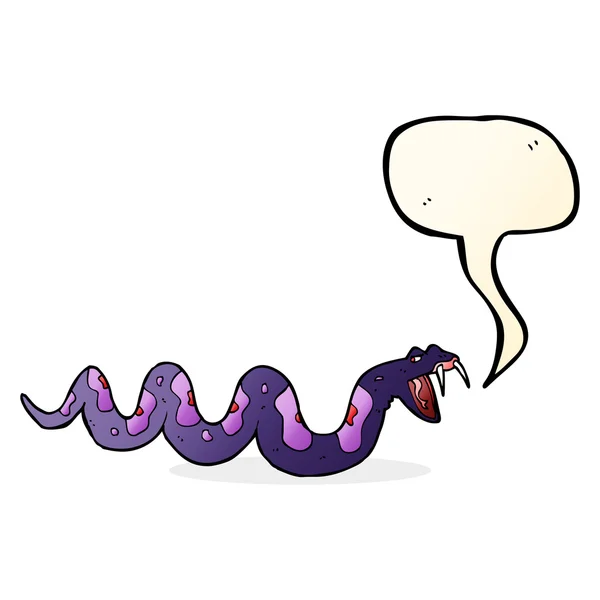 Tecknad giftig orm med pratbubbla — Stock vektor