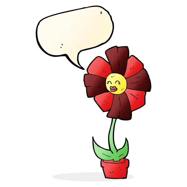 Konuşma baloncuklu karikatür çiçeği — Stok Vektör