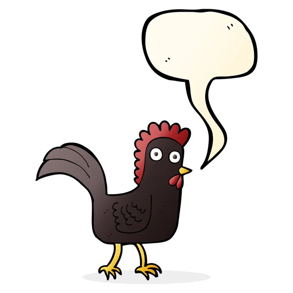 Kurczak z kreskówki z bańki mowy — Wektor stockowy