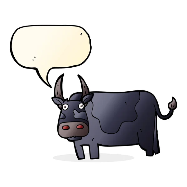 Cartoon stier met spraakbel — Stockvector