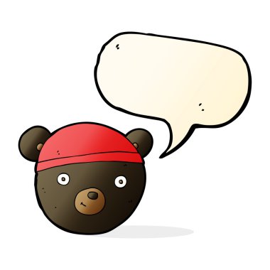 çizgi film siyah ayı yüz ile konuşma balonu