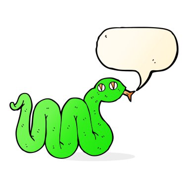 Konuşma balonlu komik çizgi film yılanı.